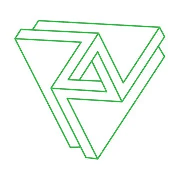 Illusion shapes. 3d geometry. Optical illusion figure. Sacred geometry. Logo. Illustrazione stock