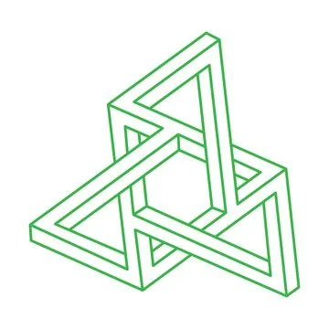 Illusion shapes. 3d geometry. Optical illusion figures. Sacred geometry. Illustrazione stock