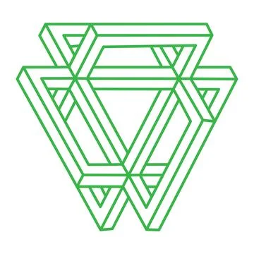 Illusion shapes. 3d geometry. Optical illusion figures. Sacred geometry logo. Illustrazione stock