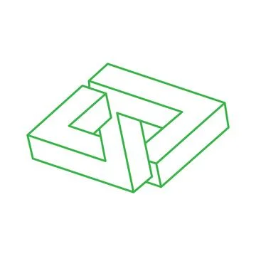 Illusion shapes. 3d geometry. Optical illusion figures. Sacred geometry logo. Illustrazione stock