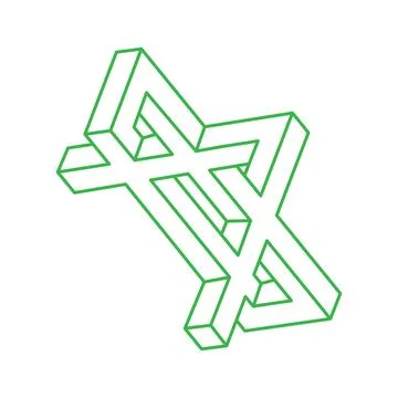 Illusion shapes. 3d geometry. Optical illusion figure. Sacred geometry objects Illustrazione stock
