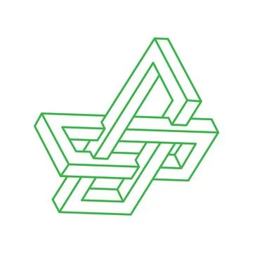 Illusion shapes. 3d geometry. Optical illusion figures. Sacred geometry objects Illustrazione stock