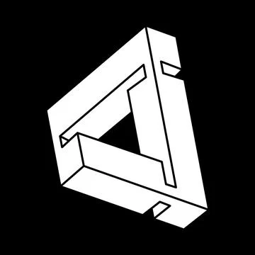 Illusion shapes. 3d geometry. Optical illusion. Escher paradox. Illustrazione stock