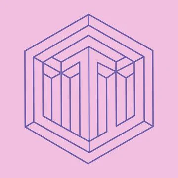 Illusion shapes. 3d geometry pattern. Optical illusion figure. Sacred geometry. Stock Illustration