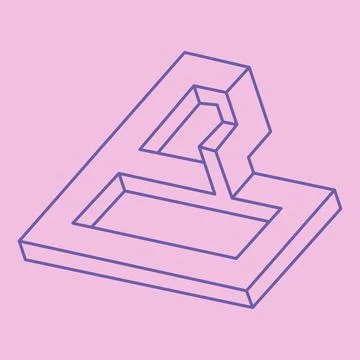 Illusion shapes. 3d geometry pattern. Optical illusion figure. Sacred geometry. Illustrazione stock