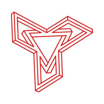 Illusion shapes. Logo. 3d geometry. Optical illusion figure. Sacred geometry. Illustrazione stock