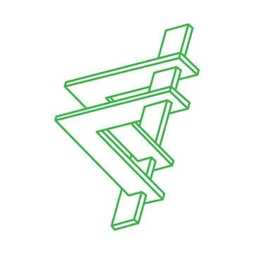 Illusion shapes. Logo. 3d geometry. Optical illusion figures. Sacred geometry Illustrazione stock