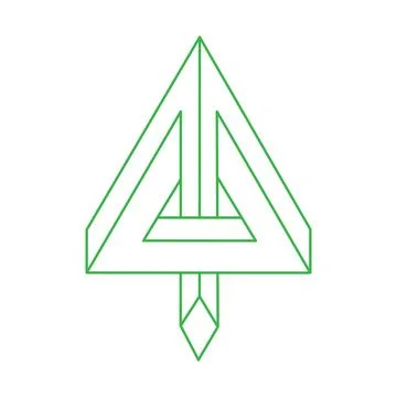 Illusion shapes. Modern 3d geometry. Optical illusion figures. Sacred geometry Illustrazione stock