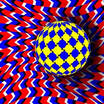 Illusion Vector. Optical 3d Art. Rotation Dynamic Optical Effect. Swirl Illusion Stock Illustration