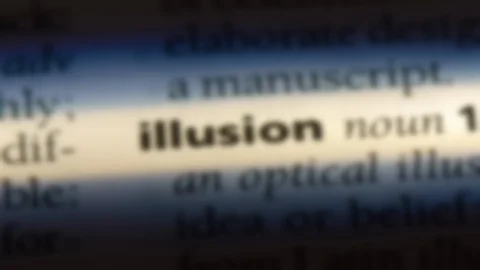Illusion word in a dictionary. Stock Footage 99560775