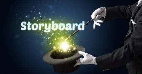 Illusionist is showing magic trick Stock Photos