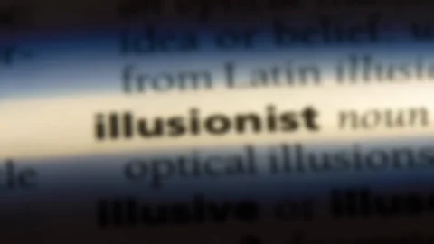 Illusionist word in a dictionary. Stock Footage 99560776