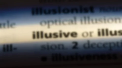 Illusive word in a dictionary. Stock Footage 99560794