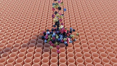 Illusory Dimensions: Abstract 3D Animations with Rotating Geometric Elements Stock Footage 271129498