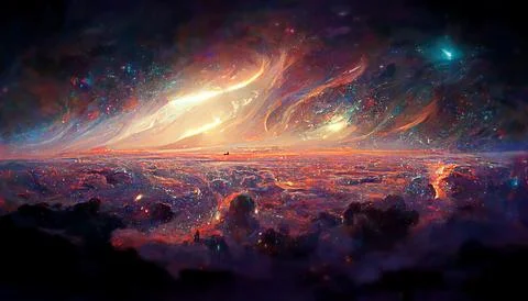 Illustation of Abstract background of deep space. Stock Illustration