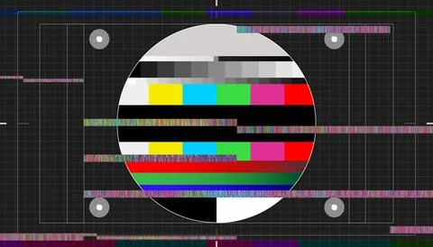Illustation of an analog test image with interference. イラスト素材