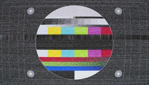 Illustation of an analog test image with interference. イラスト素材