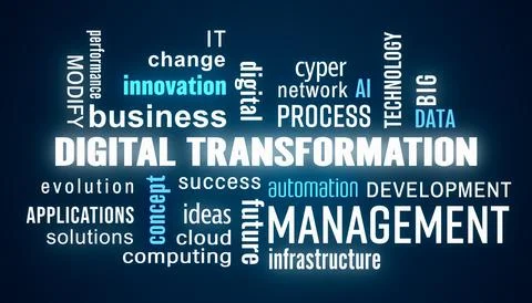 Illustation of digital transformation - keywords cloud Stock Illustration