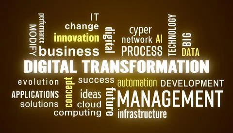 Illustation of digital transformation - keywords cloud Stock Illustration