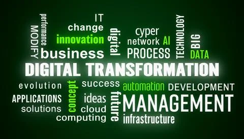 Illustation of digital transformation - keywords cloud イラスト素材