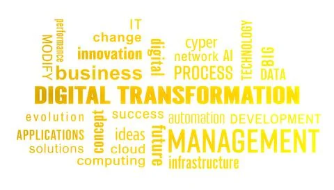 Illustation of digital transformation - keywords cloud Stock Illustration