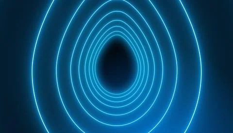 Illustation of many Easter eggs in neon blue. Stock Illustration