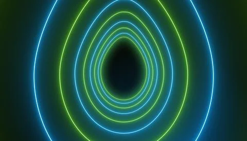 Illustation of many Easter eggs in neon green and blue. Stock Illustration