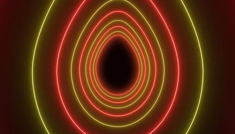 Illustation of many Easter eggs in neon red and yellow. Illustrazione stock