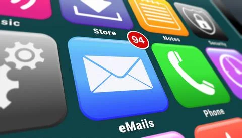 Illustation of a smartphone screen - mail app Stock Illustration