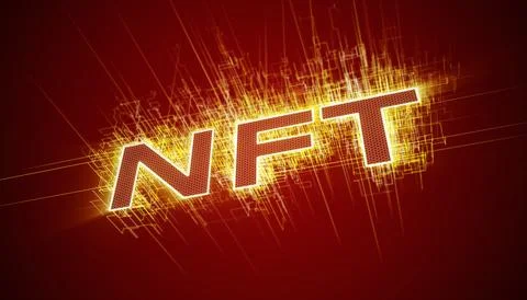 Illustation of a text with the message nft Stock Illustration