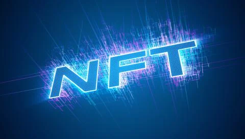 Illustation of a text with the message nft Illustrazione stock