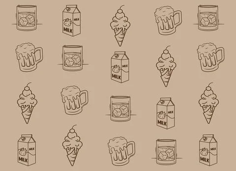 The Illustraion of Beverage Background Stock Illustration