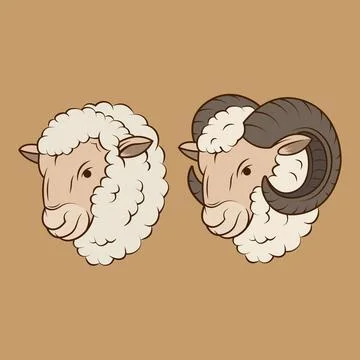 The Illustraion of Head Sheep Stock Illustration