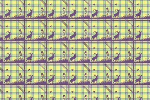 Illustrate a patchwork plaid combining denim-blue Stock Illustration