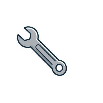 Illustrated adjustable spanner a vital hand instrument a versatile tool for.. Ilustración de archivo