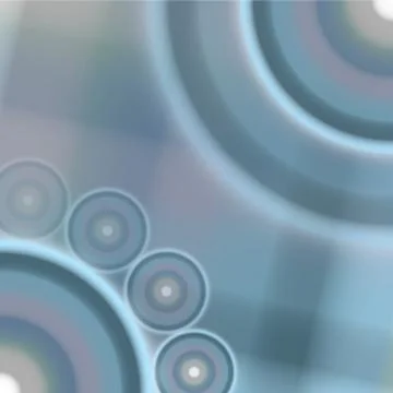 Illustrated background lines and 6 rainbow circle Stock Illustration