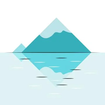 An illustrated background of a Mountain with its reflection in a lake Stock Illustration