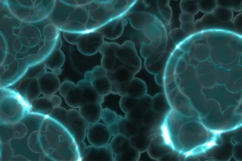 Illustrated background with simulation of human cells seen under a microscope Stock Photos