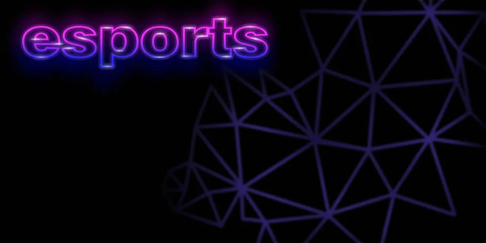 Illustrated background on the subject of computer games. English text E Spor Stock Illustration