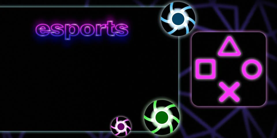 Illustrated background on the theme of computer games. English text: E Sport. Stock Illustration