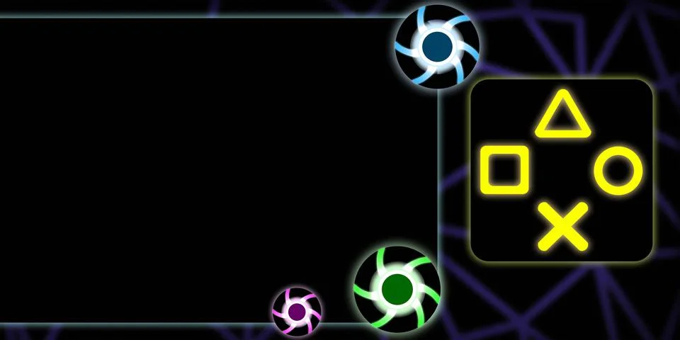 Illustrated background on the theme of computer games. Copy Space for text. 3 Stock Illustration