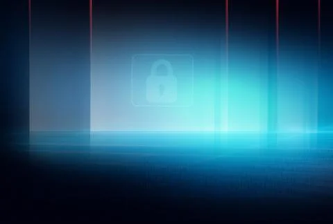 Illustrated blue background of digital data security and safety concept Stock Illustration