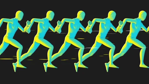 Illustrated Character Running on Black 스톡 동영상 273696463