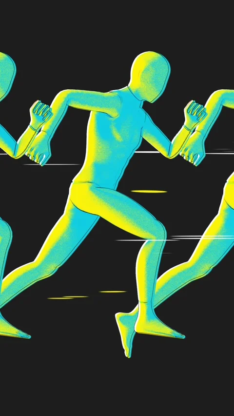 Illustrated Character Running Loop 02 Stock Footage 294078899