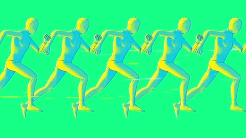 Illustrated Character Running Loop Stock Footage 273696464