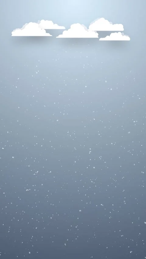 Illustrated clouds with blue sky and loop snowfall Stock Footage 346786053