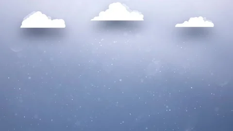 Illustrated clouds with falling snowflakes copy space background Stock Footage 323961655