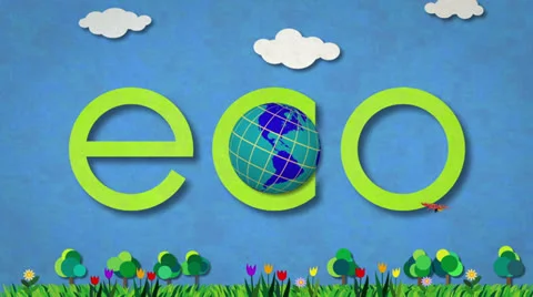 Illustrated ECO title sequence Stock Footage 24507783