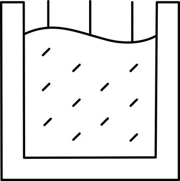 Illustrated fluid container with wavy surface Vector Stock Illustration