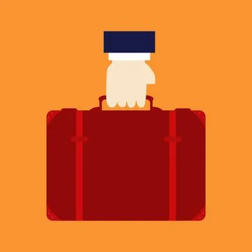 Illustrated Hand Work Suitcase Ilustración de archivo